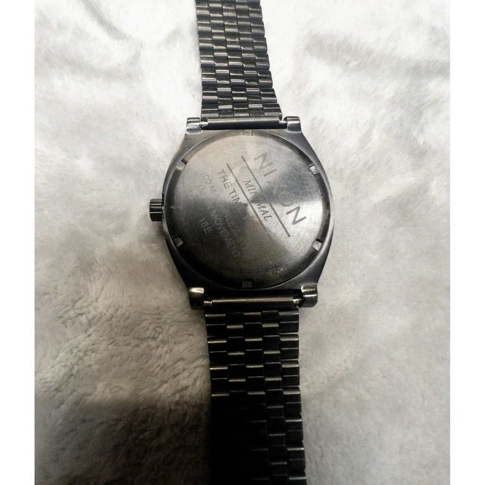 Nixon Minimalist Time Teller Mens 37mm Watch Pavement Dial New Battery
